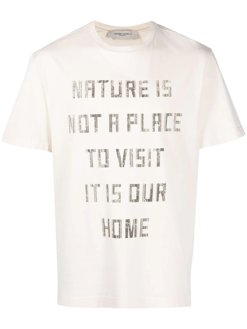 slogan-print crew-neck T-shirt - 1