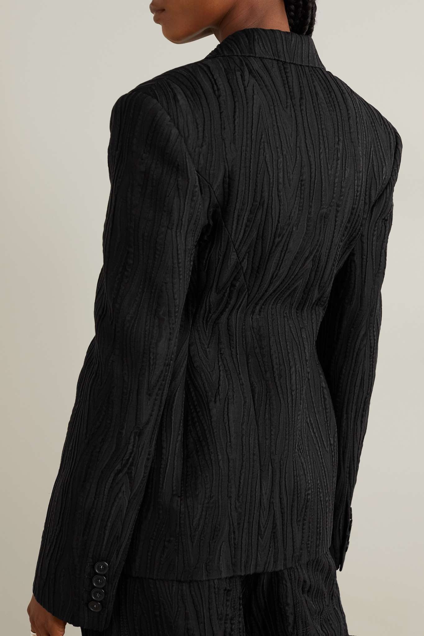 + NET SUSTAIN textured organic cotton-blend blazer - 4