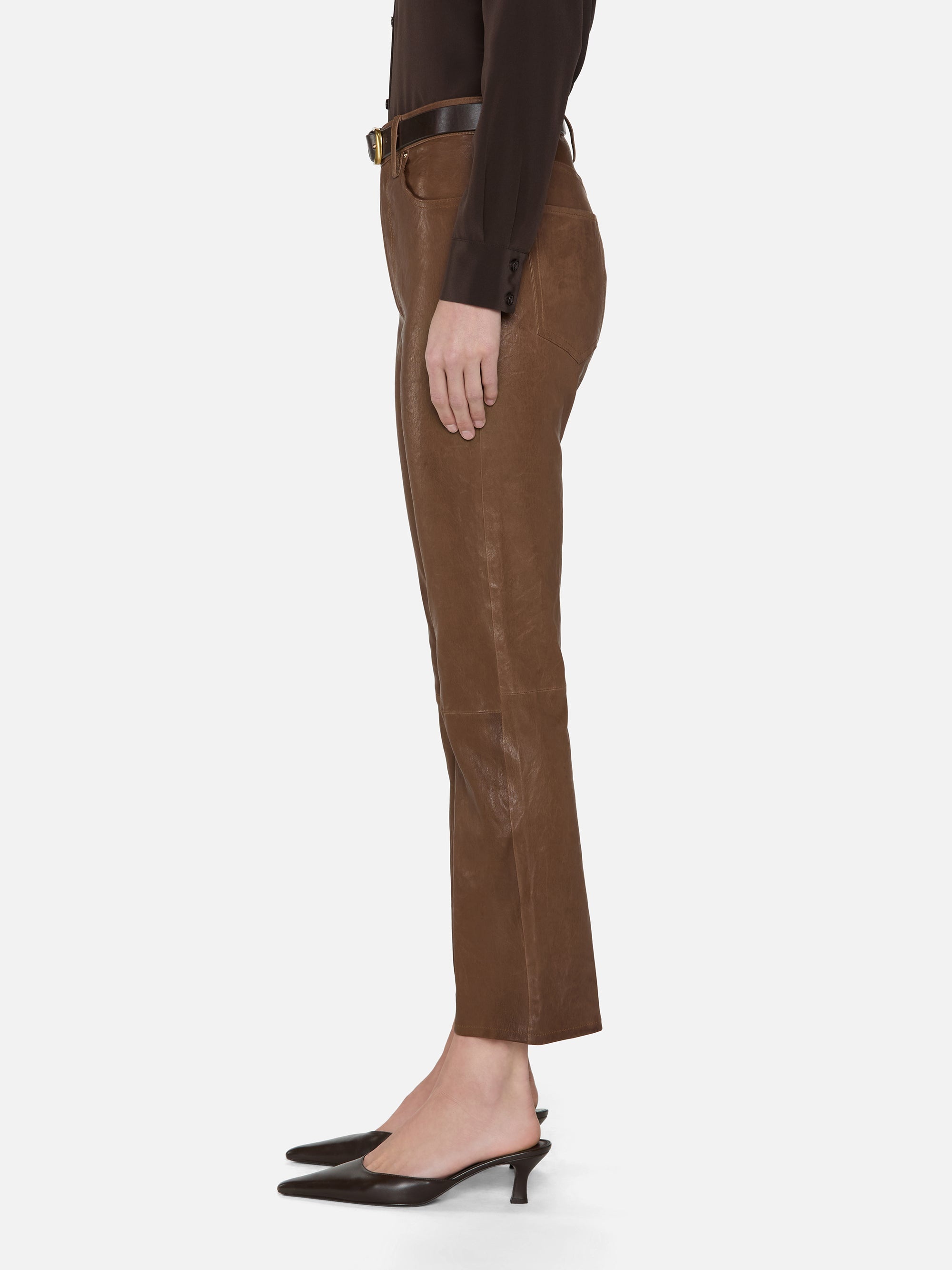 The Leather Reboot Crop in Cedar - 4