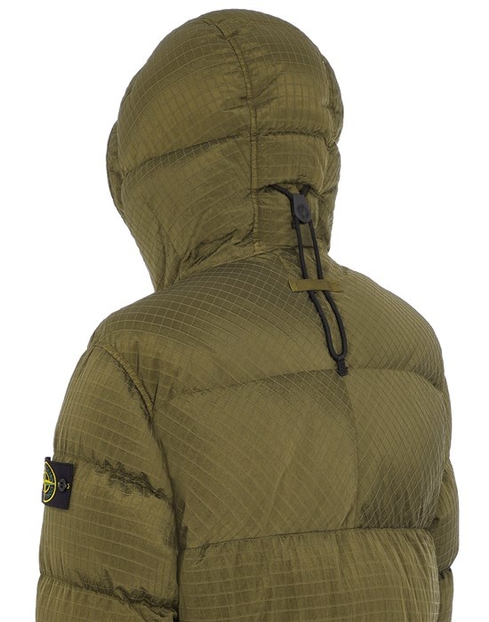 71432 MACRO RIPSTOP NYLON METAL IN ECONYL® REGENERATED NYLON DOWN-TC OLIVE GREEN - 4