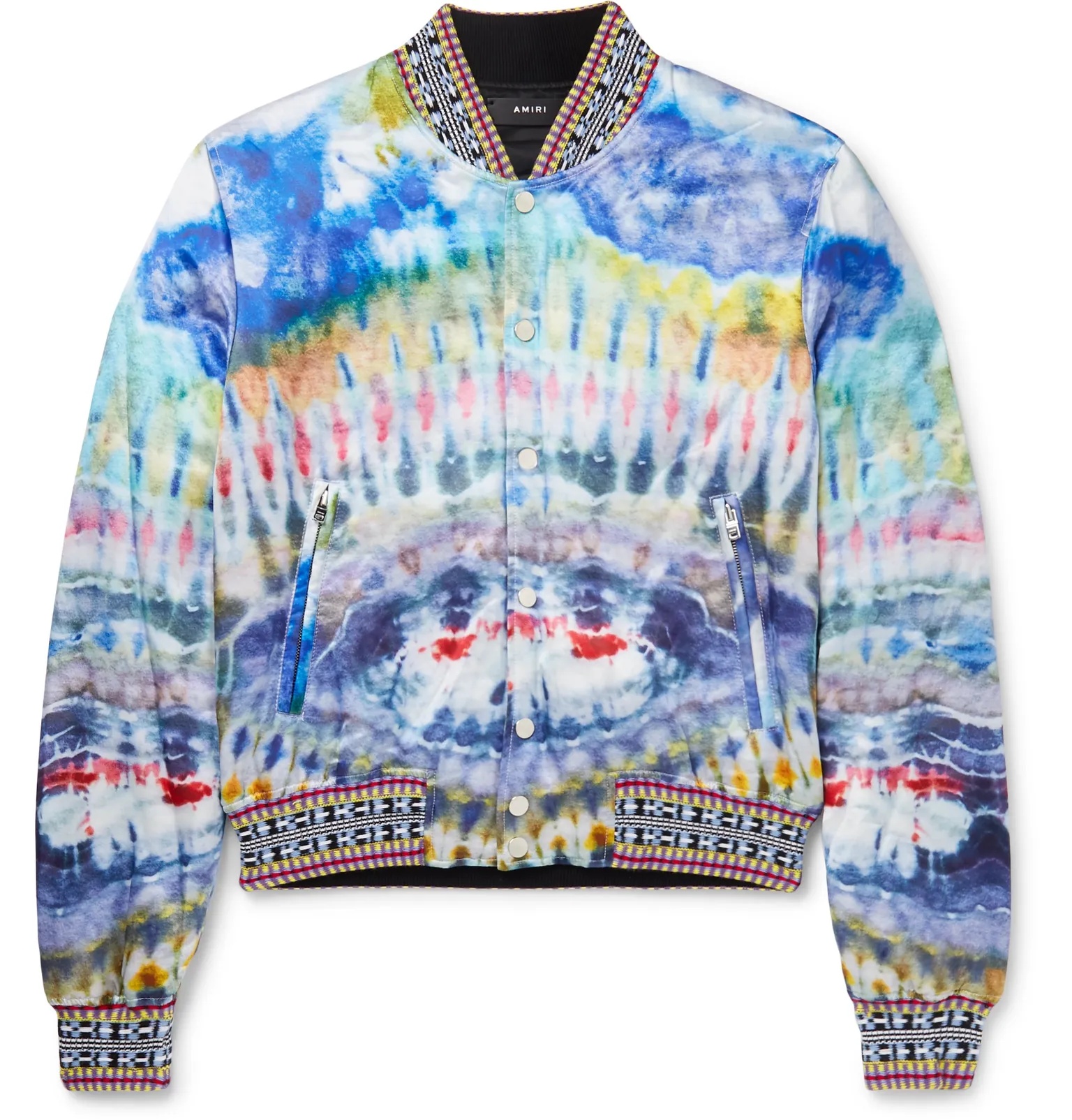 Tie-Dyed Satin Bomber Jacket - 1