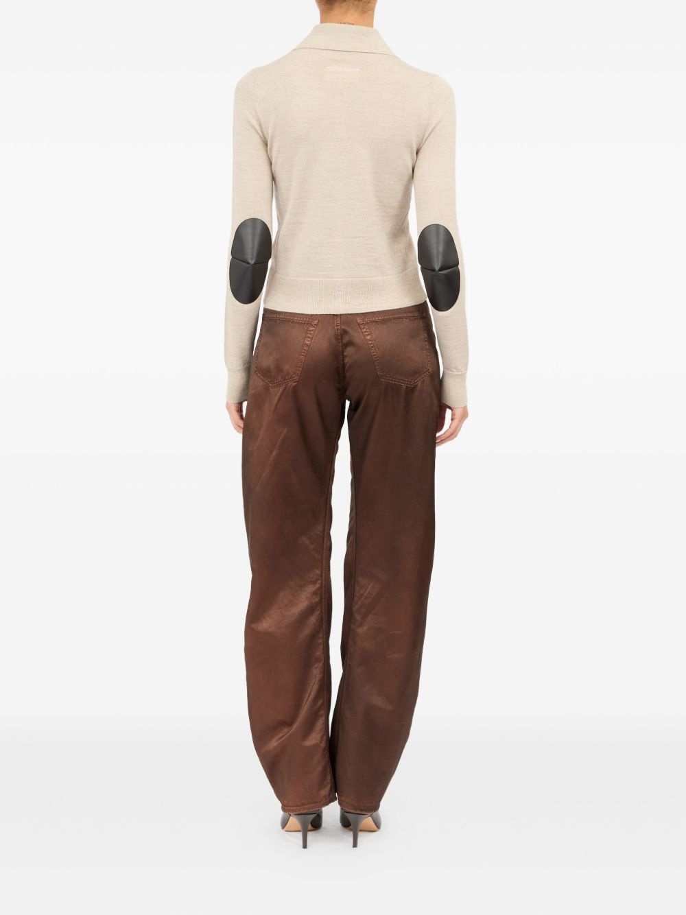 spread-collar cardigan - 4