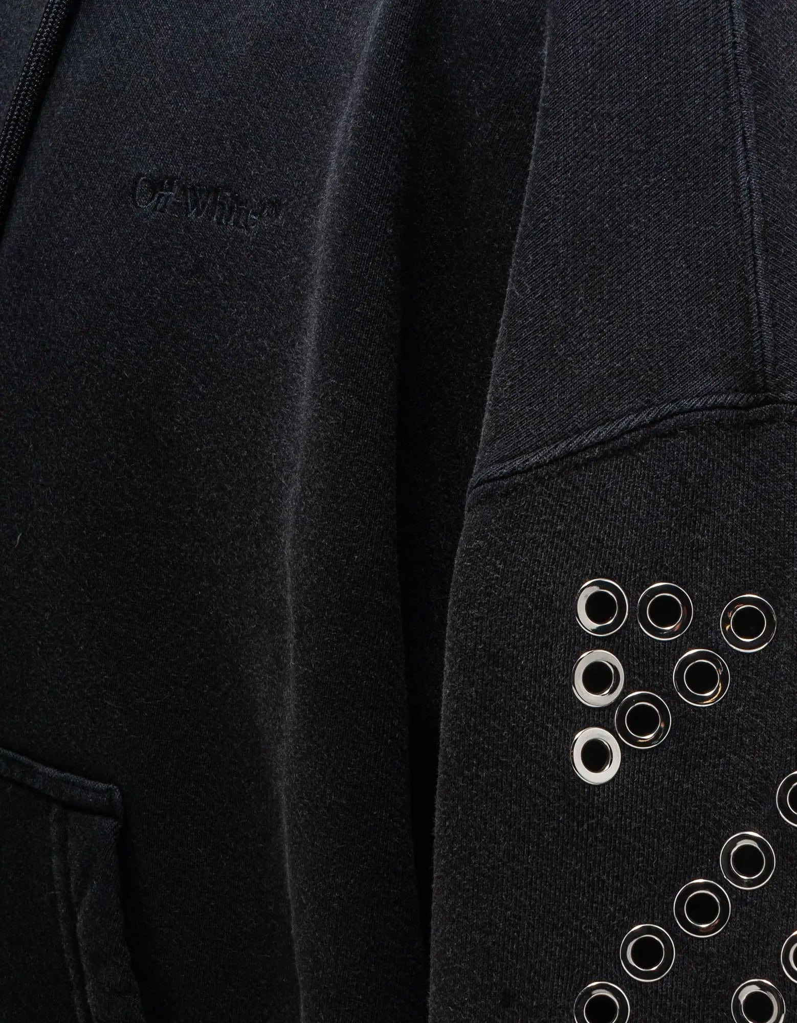 Off-White Black Eyelet Diags Hoodie - 6