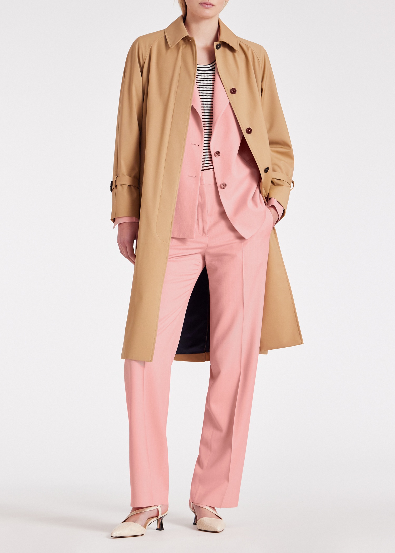 Women's Camel 'Storm System' Wool Belted Mac - 3