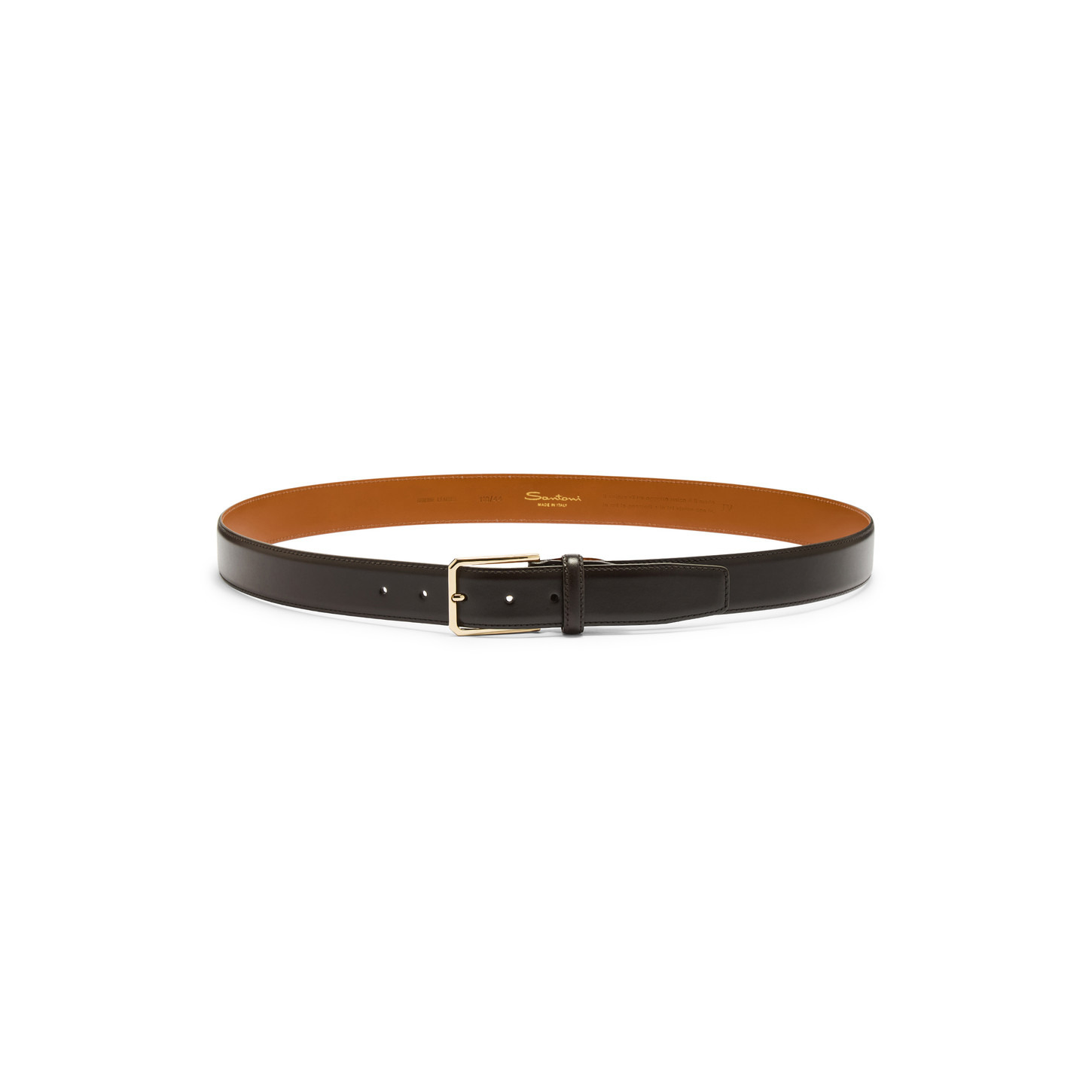 Beige leather adjustable belt - 3
