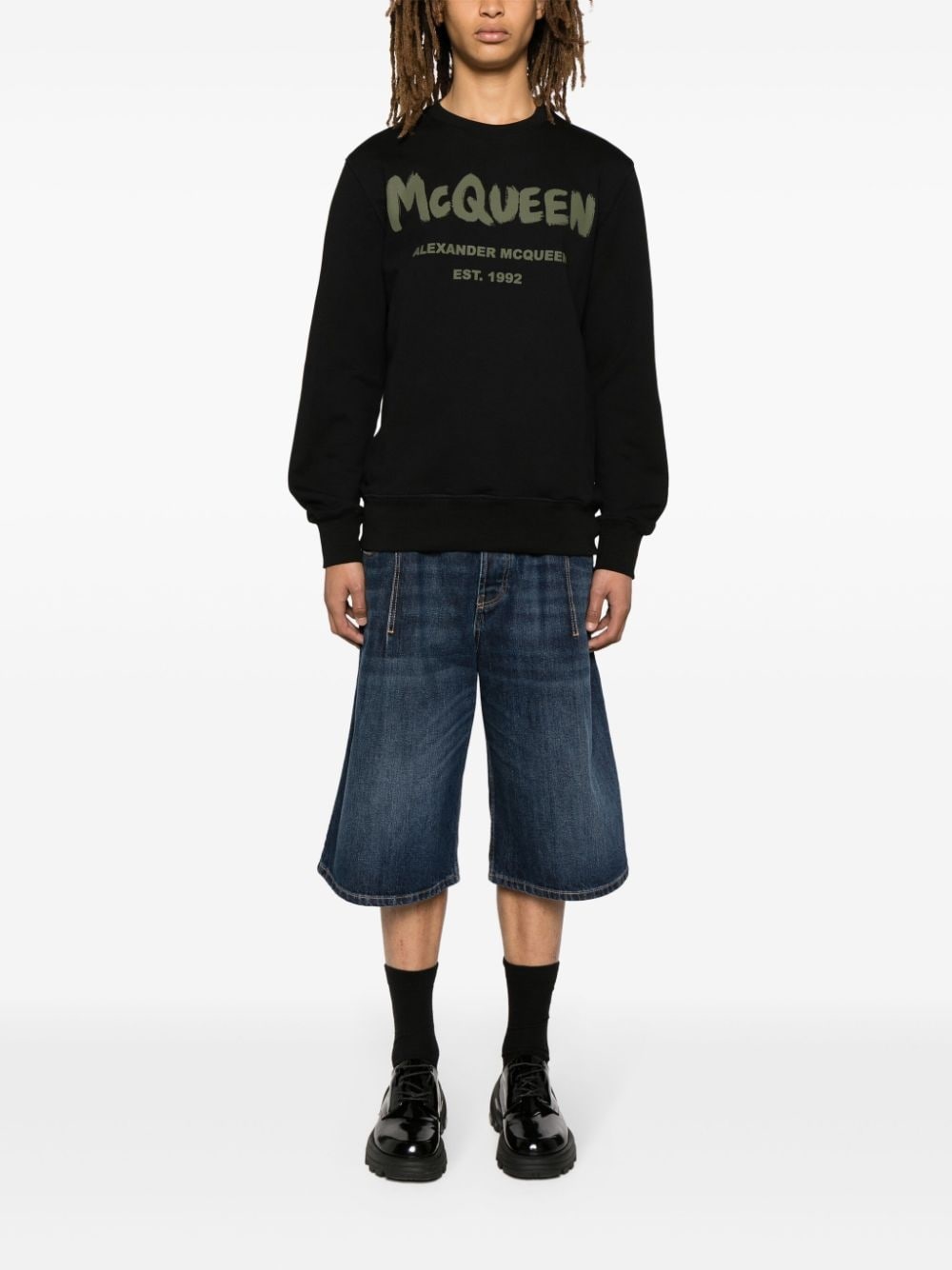 logo-print cotton sweatshirt - 2