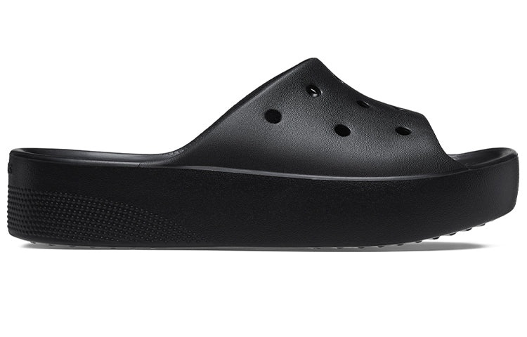 (WMNS) Crocs Platform Slide Crocs 'Black' 208180-001 - 2