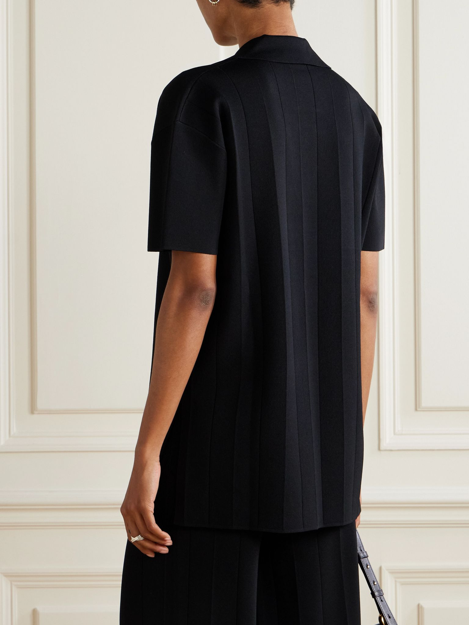 Poltava ribbed jersey blouse Black - 3