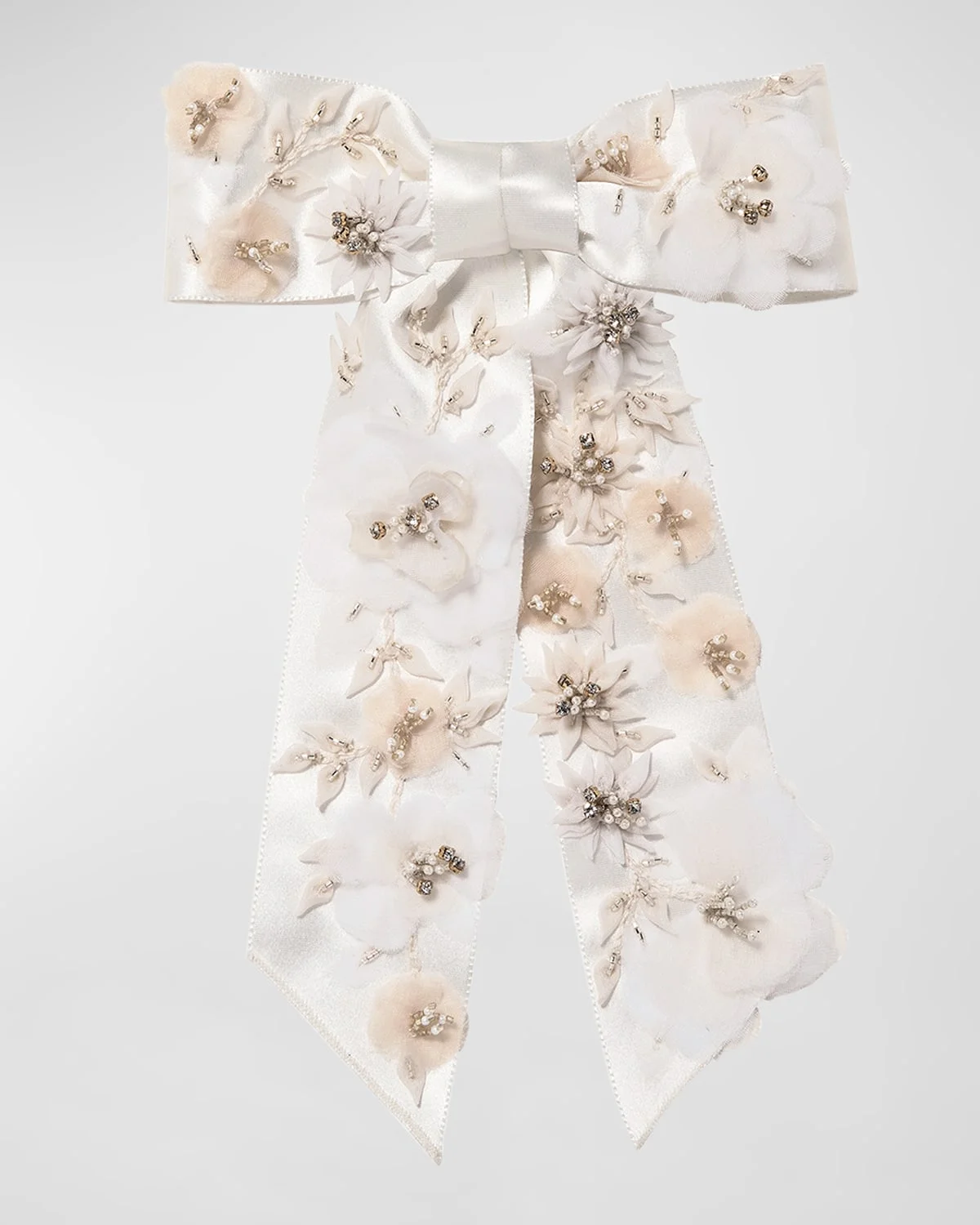 Krista Floral Bow Barrette - 1