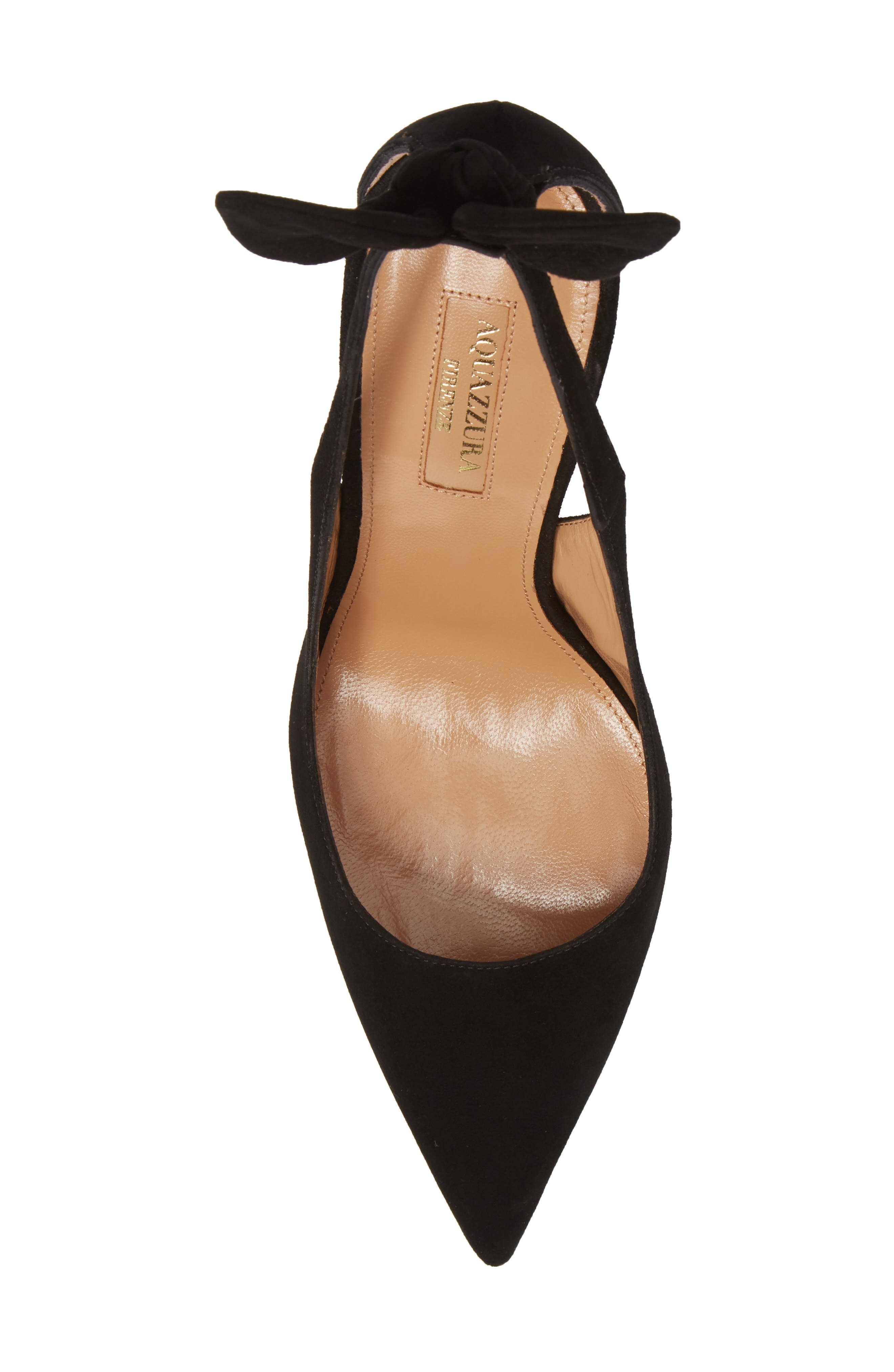 Aquazzura Bow Tie Pointed Toe Pump in Black at Nordstrom - 7