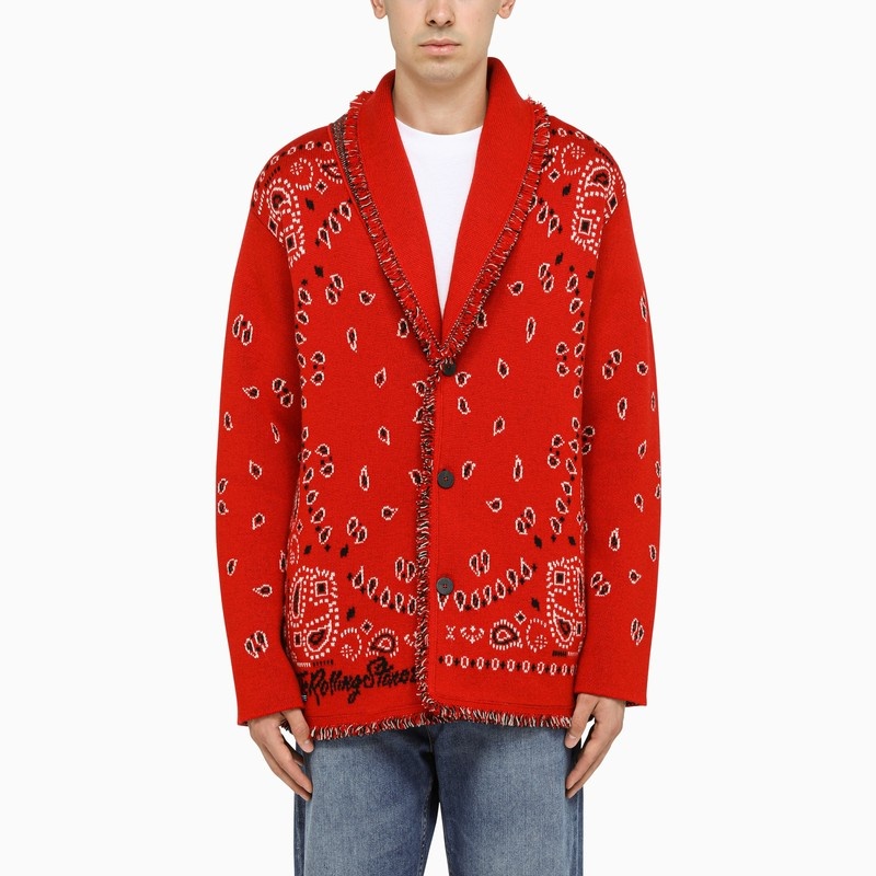 Rolling Stones cardigan with red Paisley print - 1