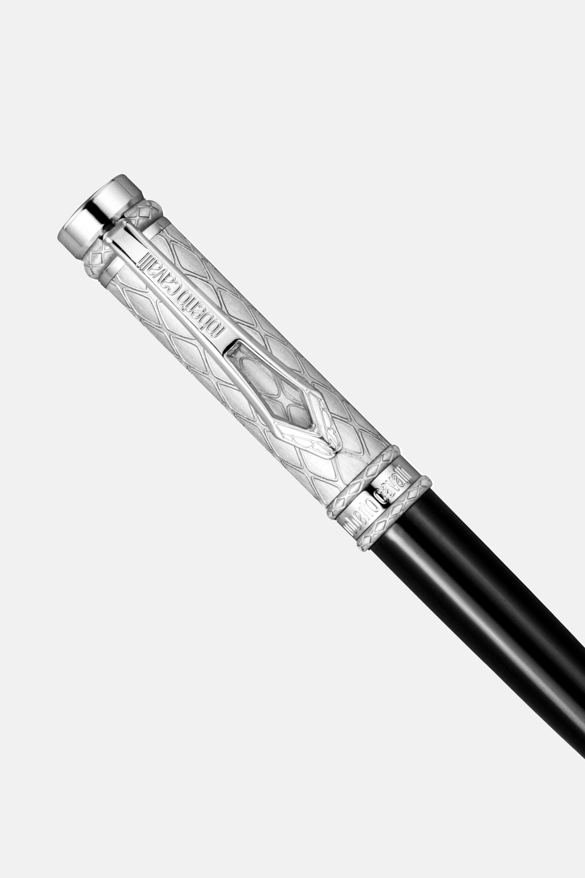 Roberto Cavalli Ballpoint Pen, Silver Color & Black Lacquer - 2