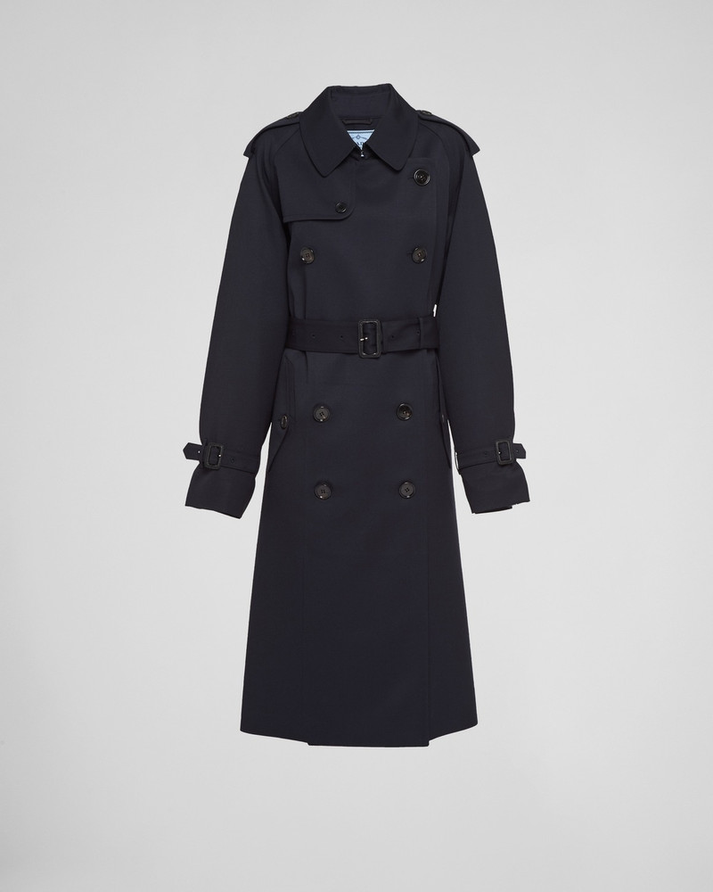 Double-breasted gabardine trench coat 1