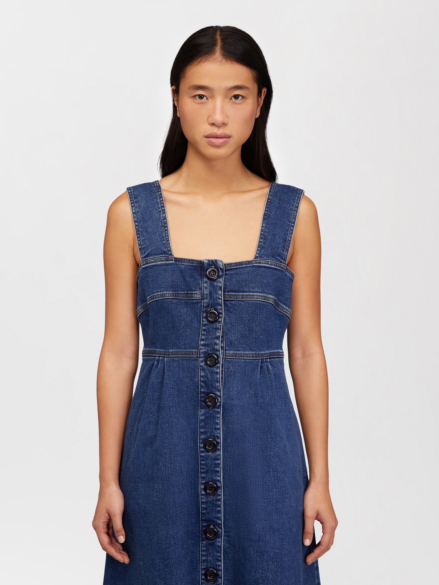 PINAFORE DENIM DRESS - 5