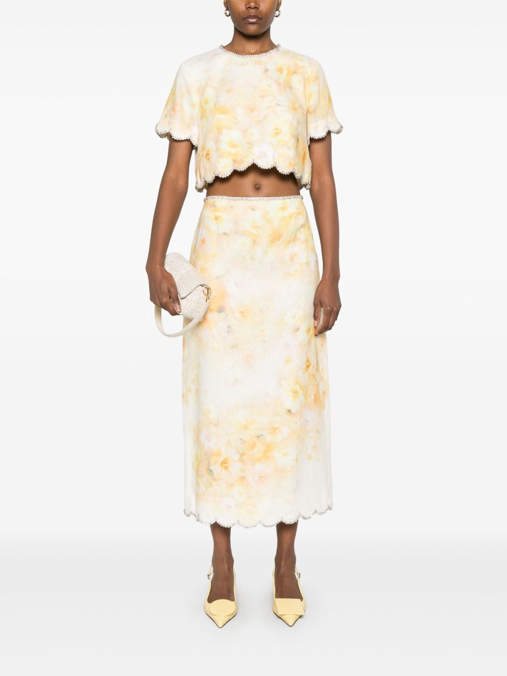 crush scalloped midi skirt - 2