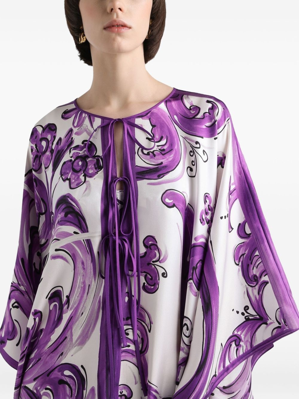Majolica-print dress - 4