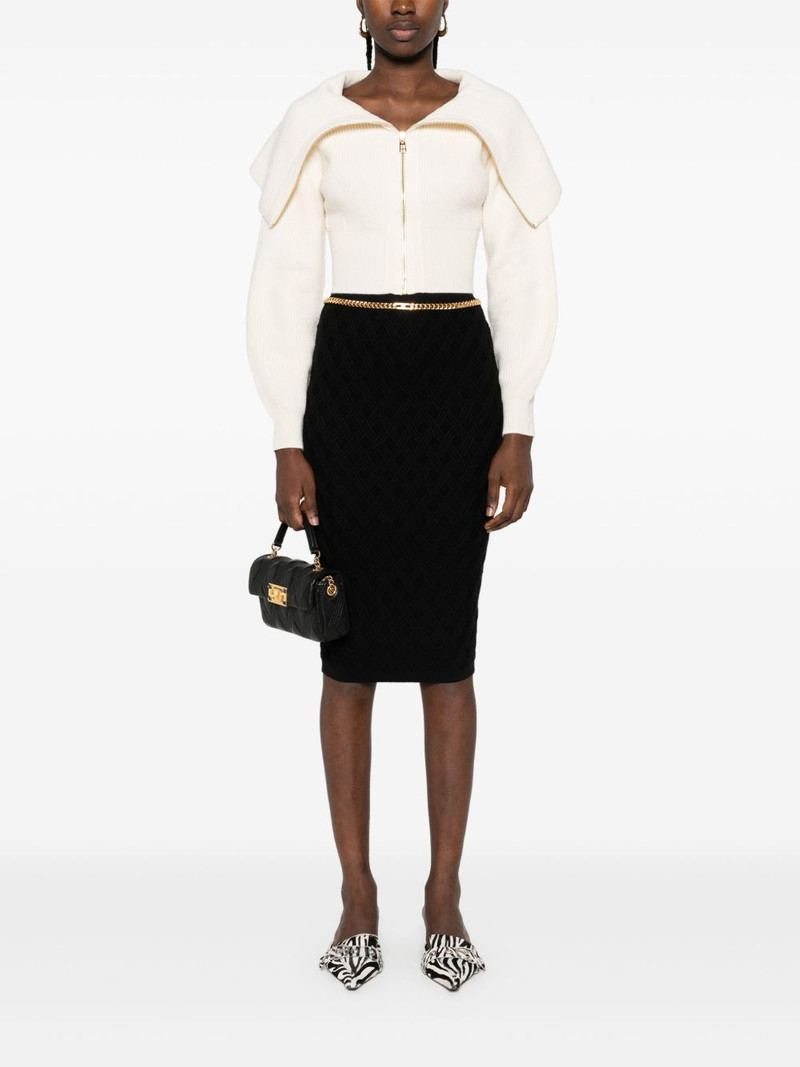 ELISABETTA FRANCHI off-shoulder zip-fastening cardigan outlook