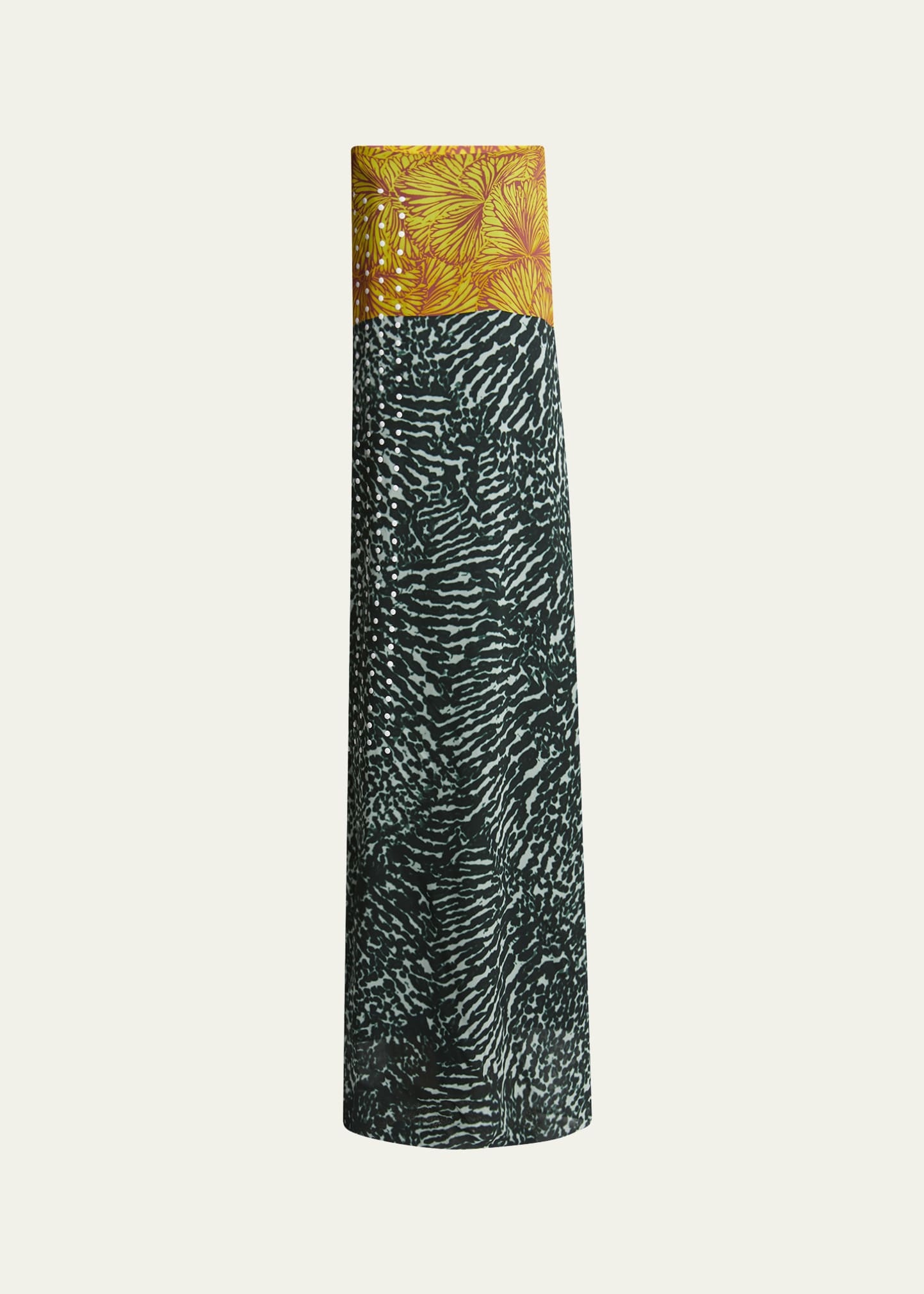 Doja Colorblock Printed Strapless Long Dress - 1