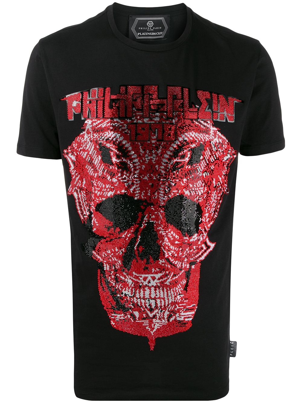 embellished skull short sleeve T-shirt - 1