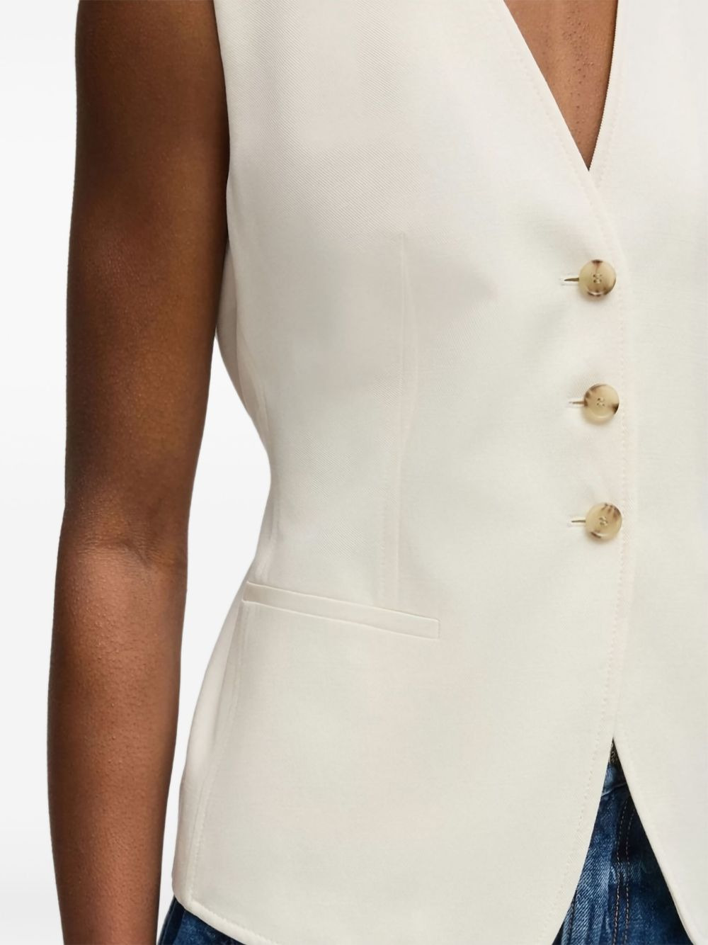 V-neck buttoned waistcoat - 3
