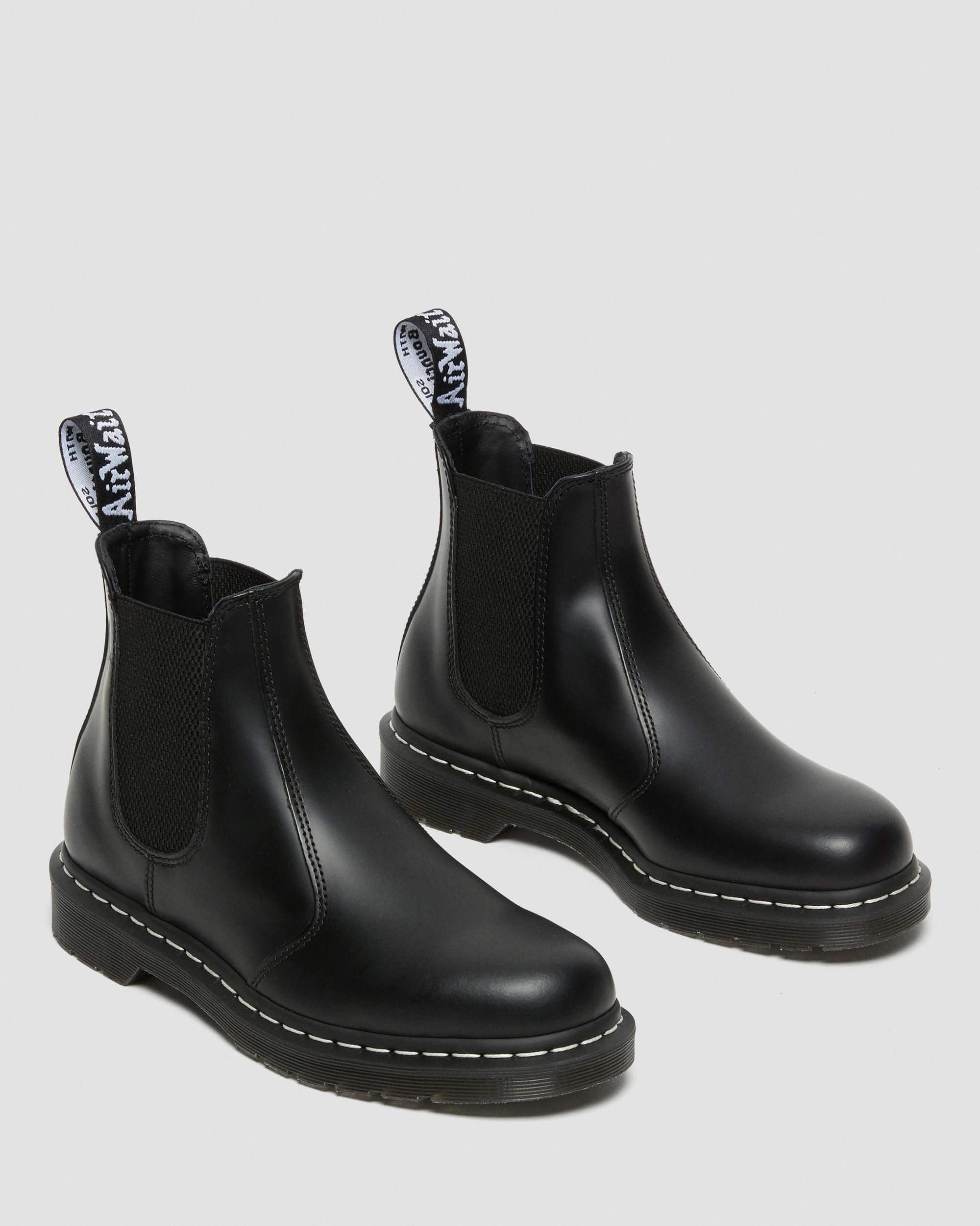 2976 White Stitch Smooth Leather Chelsea Boots - 8