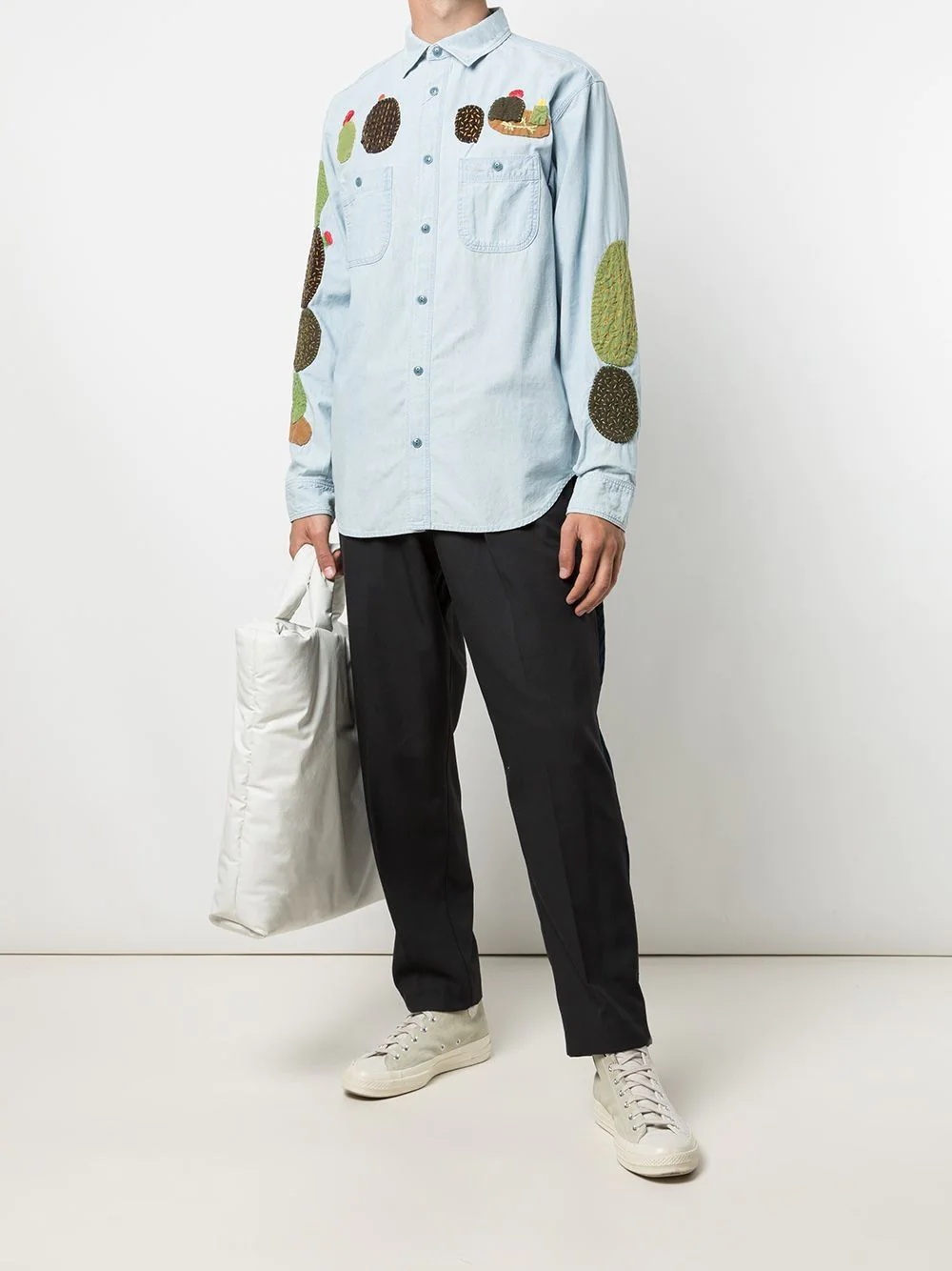 Chambray Work cactus-embroidered shirt - 2