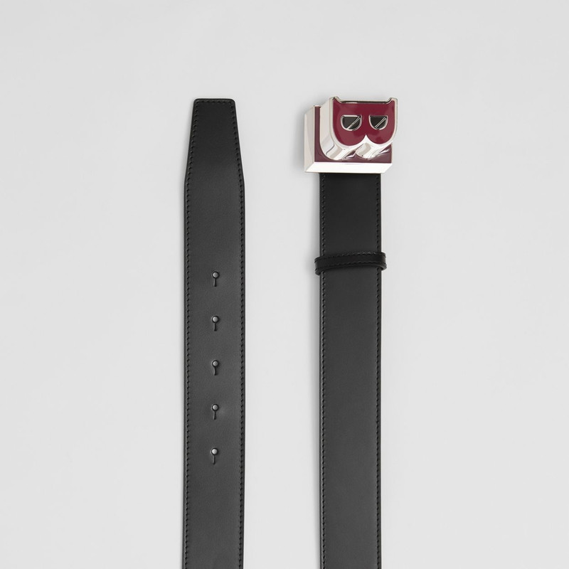 Letter Graphic Leather Belt 6