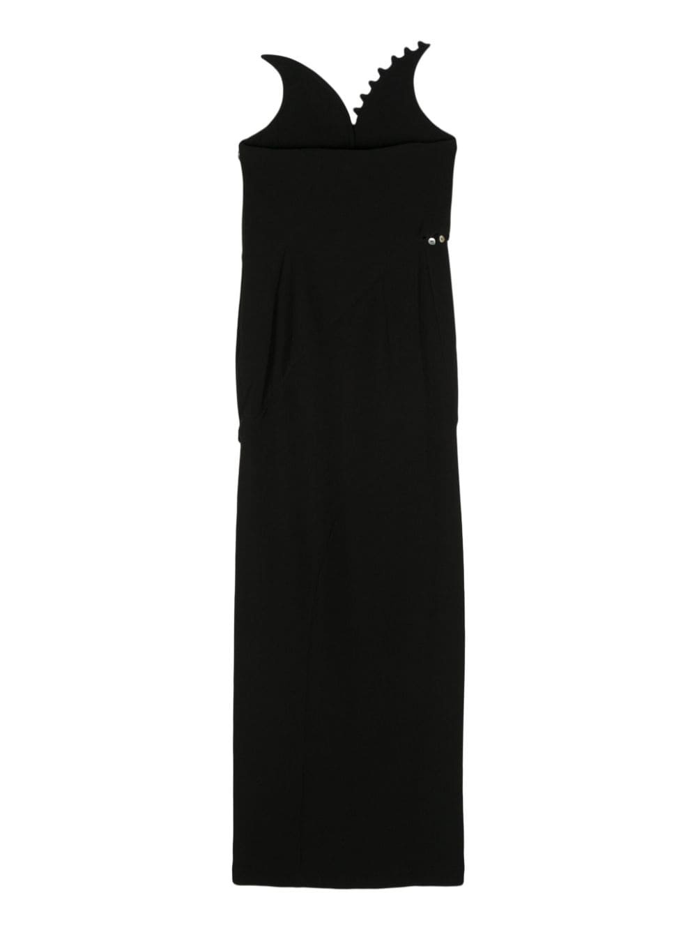 decorative-button maxi dress - 2