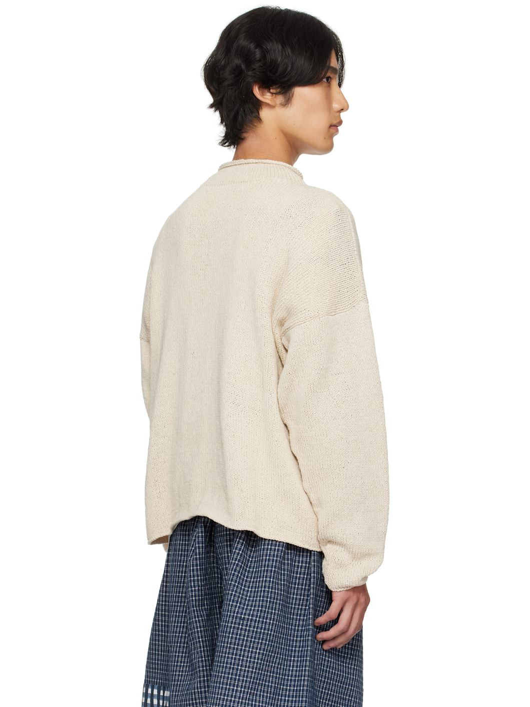 Beige Twinsun Knit Rollneck Sweater - 3