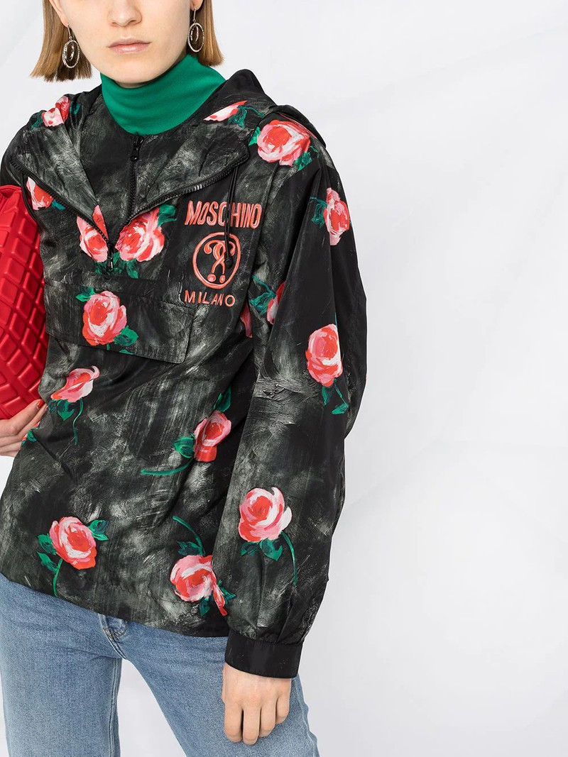 rose pattern hooded winbreaker 3