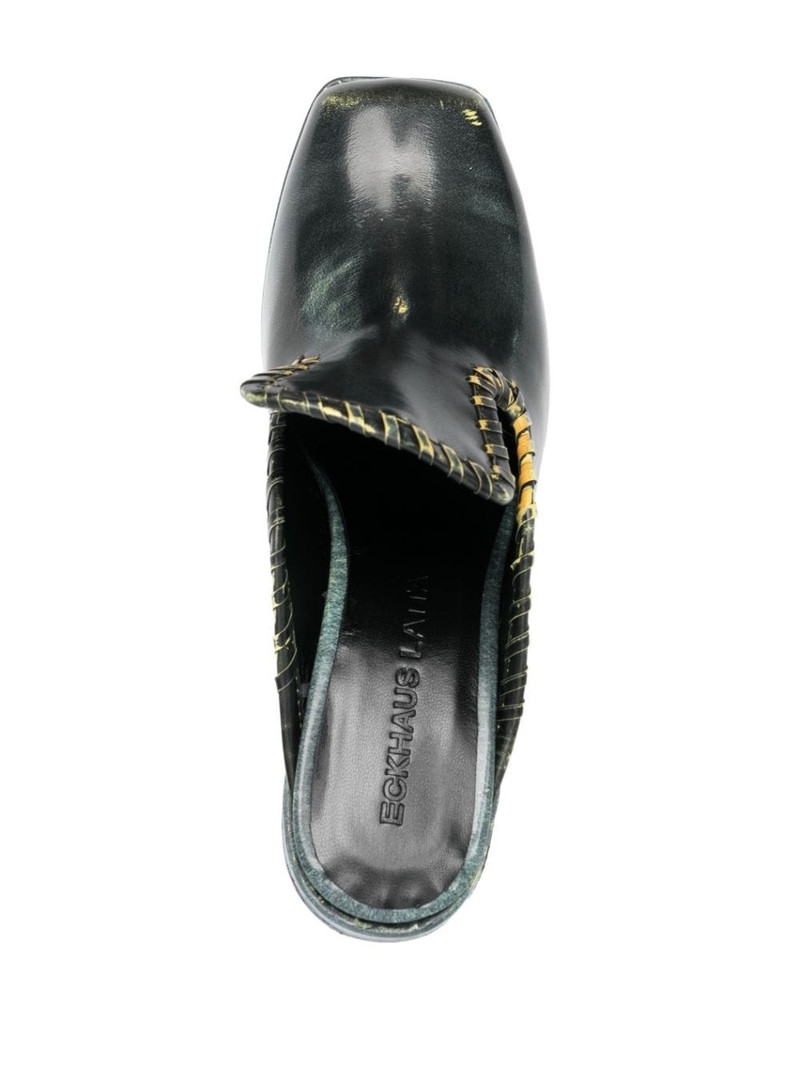 75mm square-toe leather mules 4