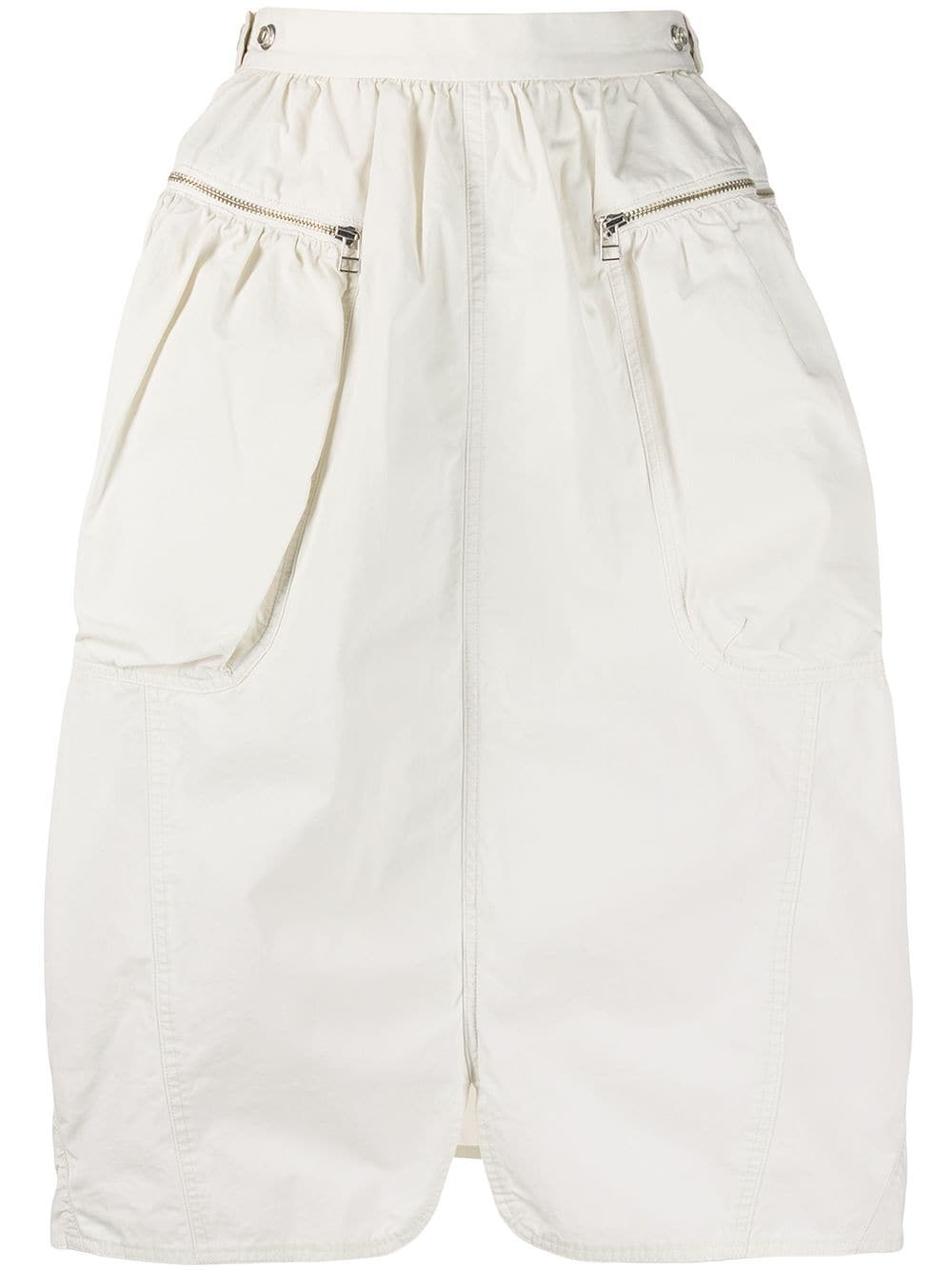 Parachute midi creased cotton skirt - 1