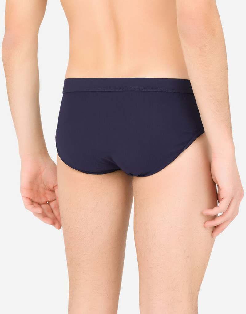 Dolce & Gabbana Swim briefs with high-cut leg and branded plate outlook