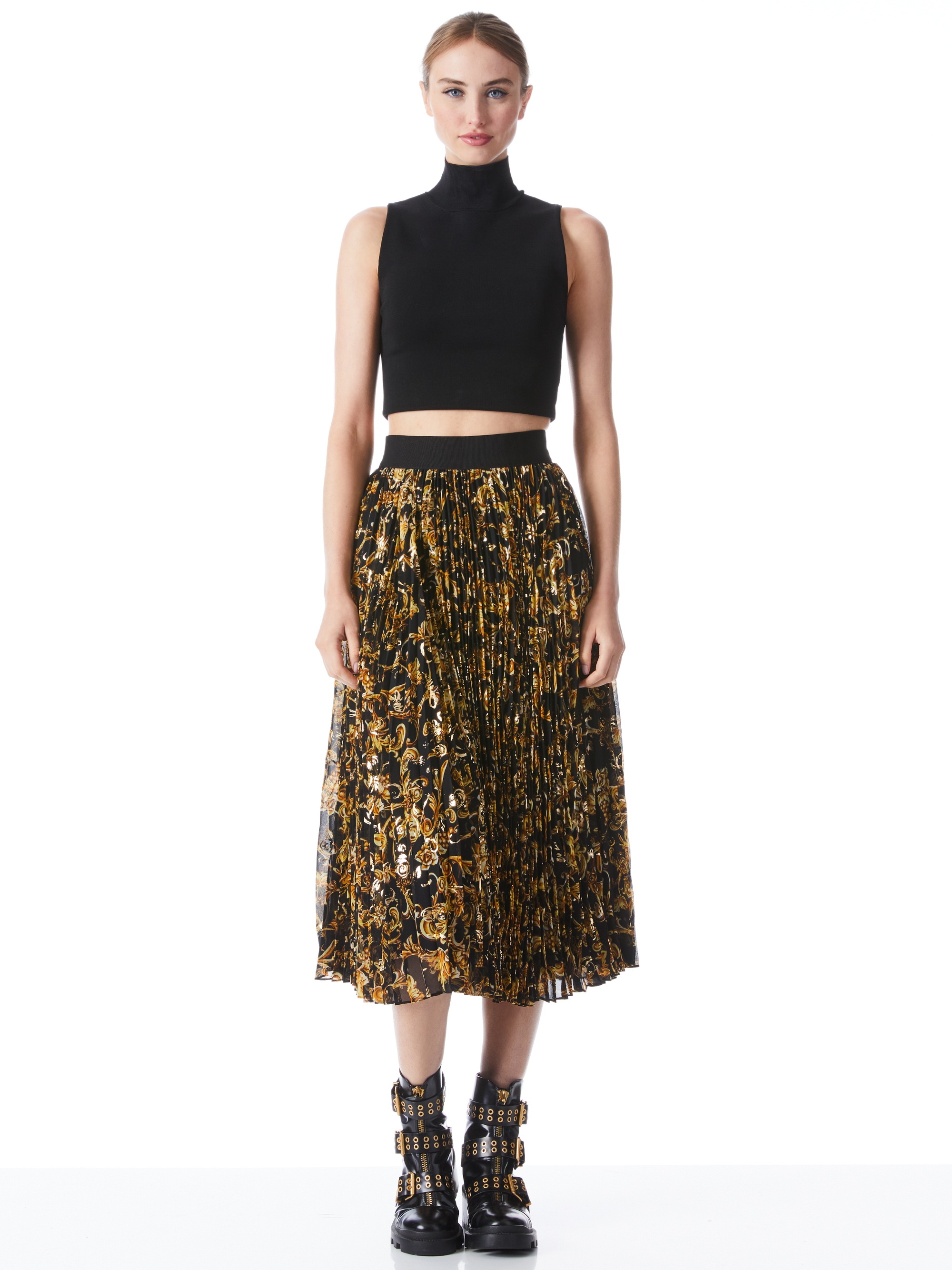 KATZ SUNBURST PLEATED MIDI SKIRT - 4