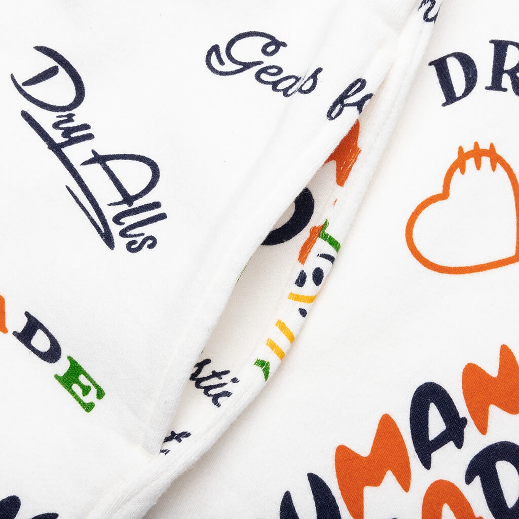 PRINTED SWEAT SHORTS - WHITE - 3