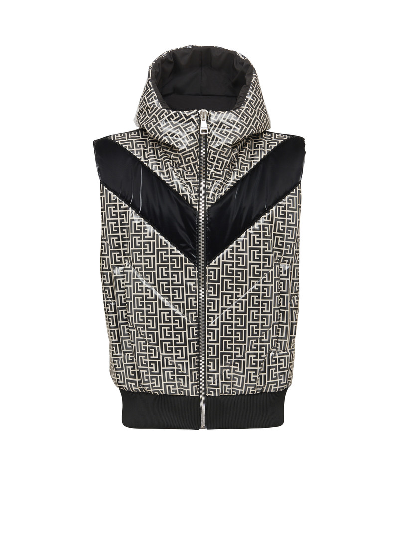 Puffer gilet jacket with monogram detail - 1