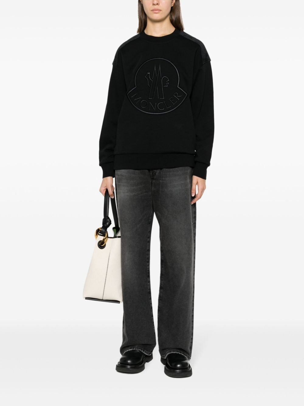 logo-embroidered cotton-blend sweatshirt - 2