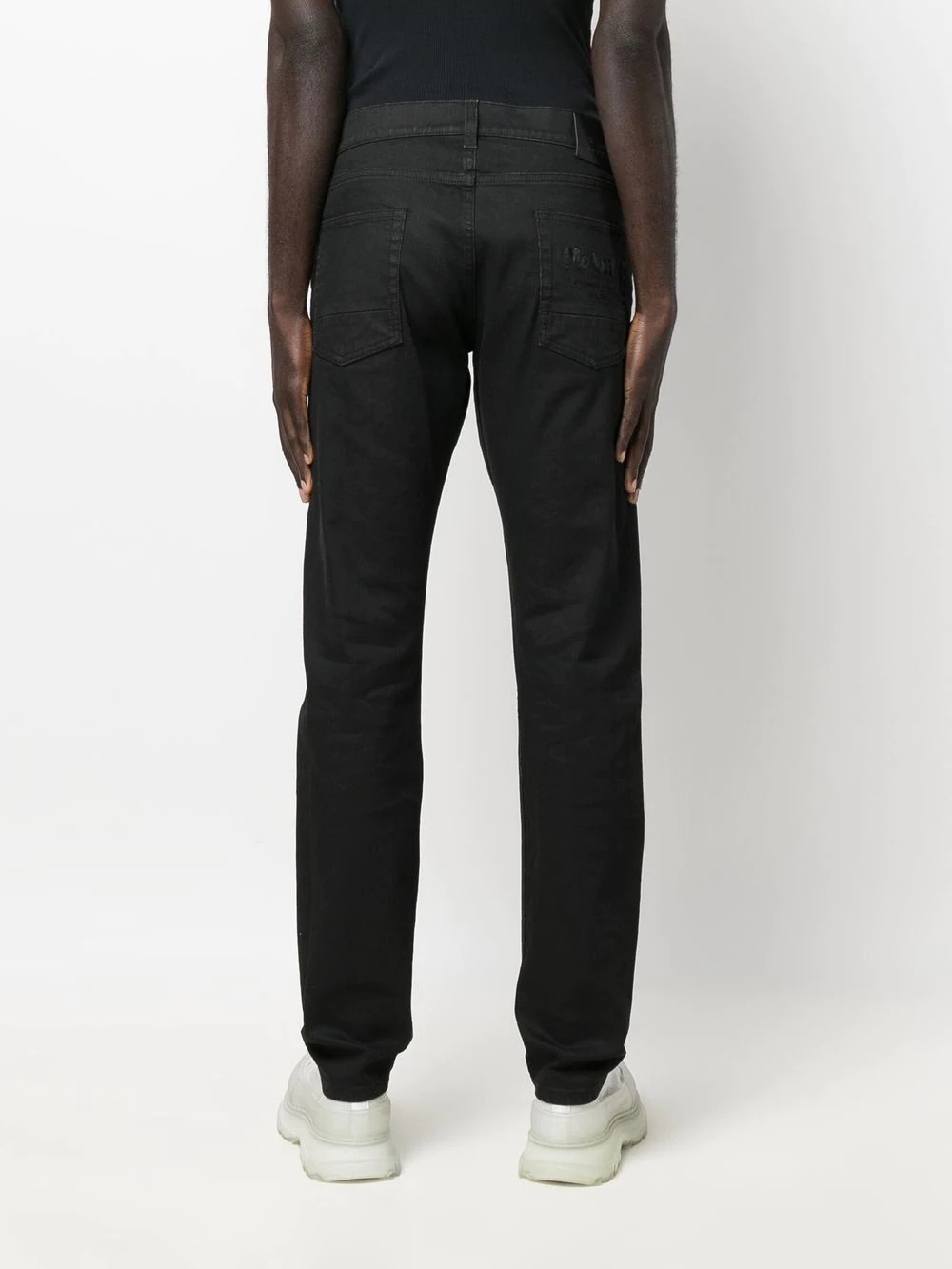 five-pocket button-up straight-leg trousers - 4