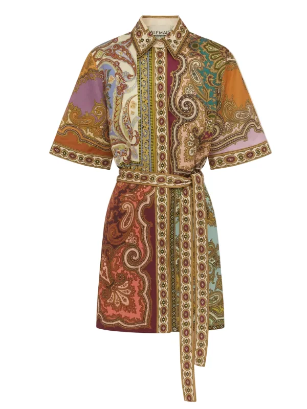 Clemenza Spliced Mini Dress in Multi - 1