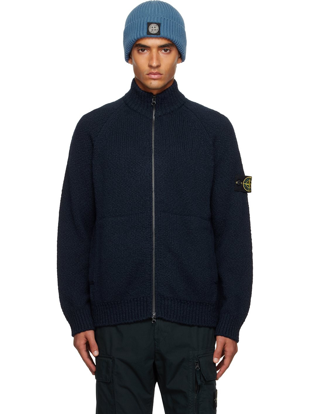 Navy 5100051 Wool Cardigan - 1