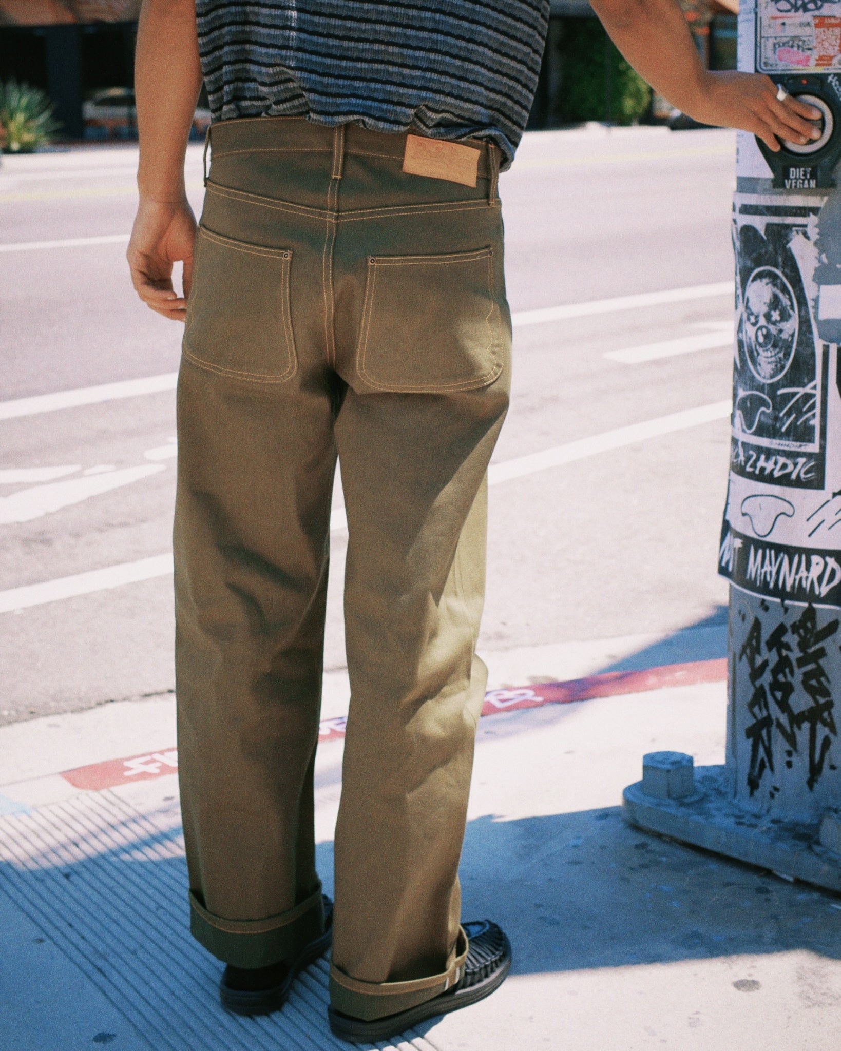 Type 00 13.5oz Selvedge Bull Denim - Olive - 6