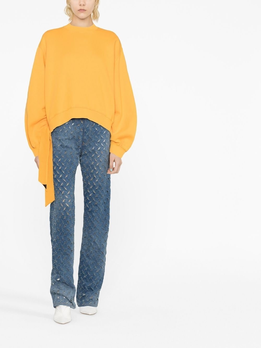 asymmetric-hem sweatshirt - 2