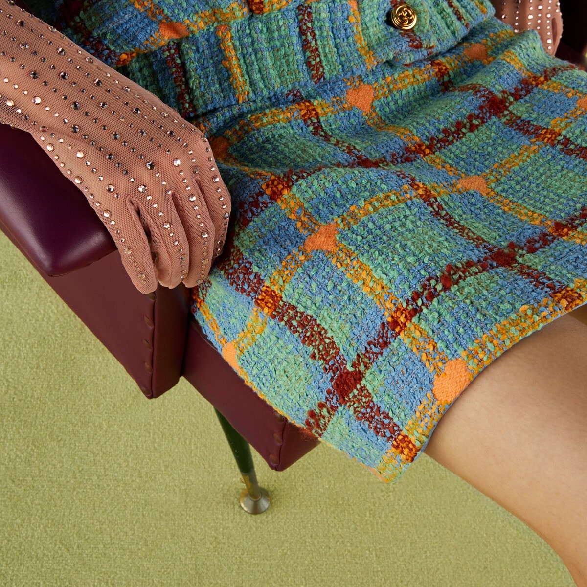 Gucci Lovelight heart check tweed skirt - 4