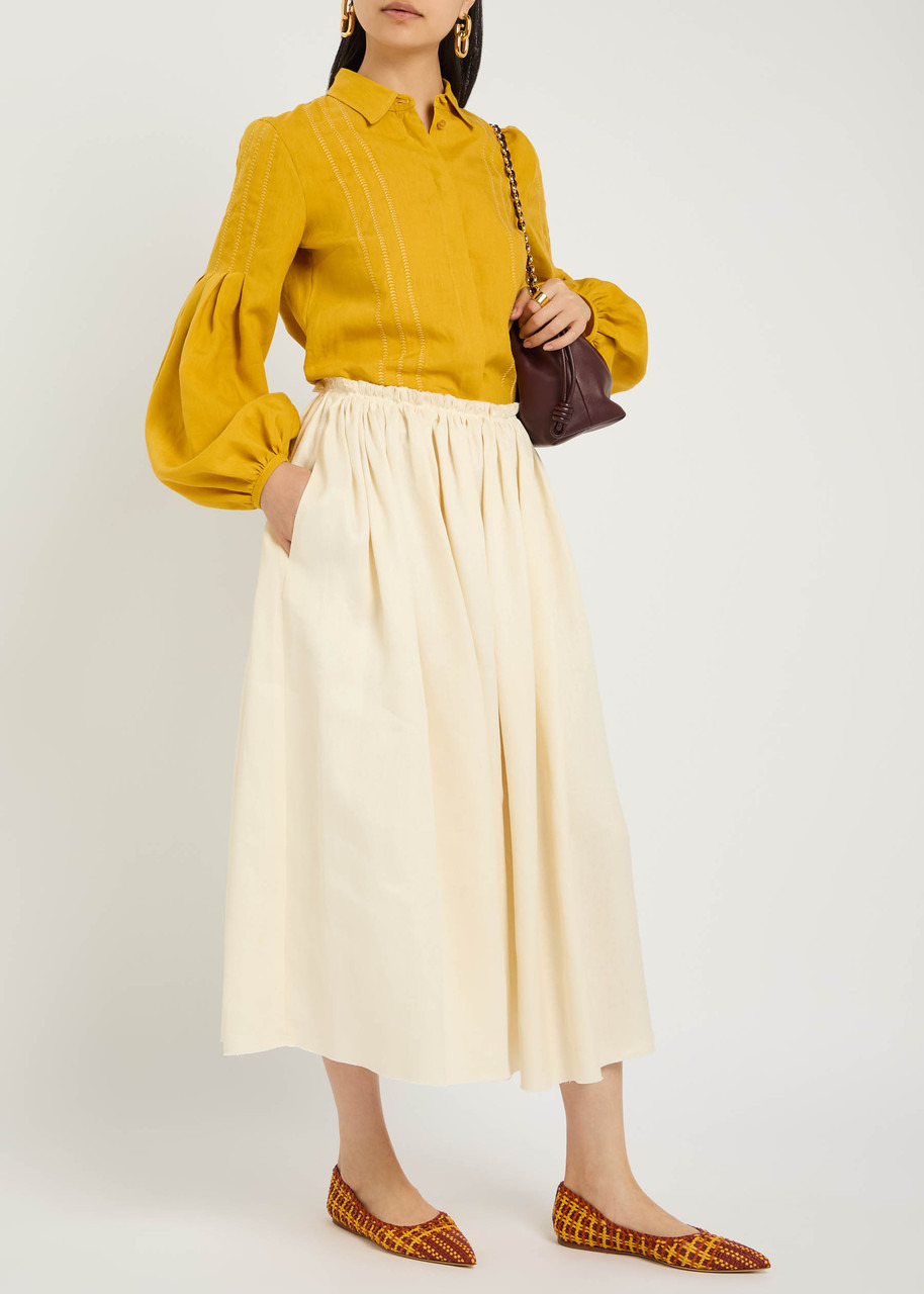 Gabriela Hearst Inga Pleated Linen Blouse - 4