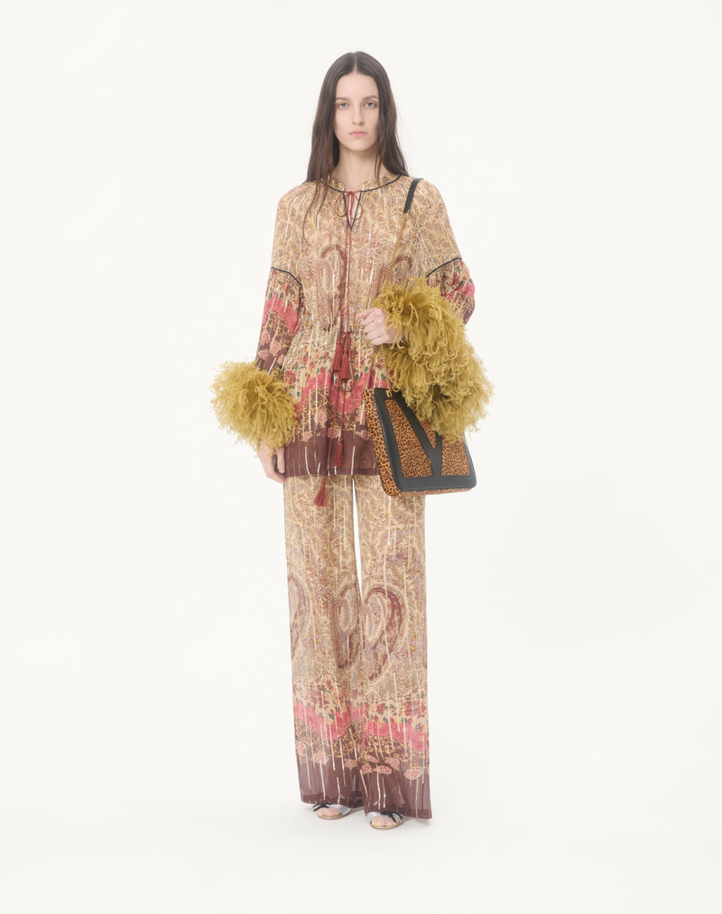 Valentino PEKIN TROUSERS WITH VOYAGE IMAGINAIRE PAISLEY PRINT outlook