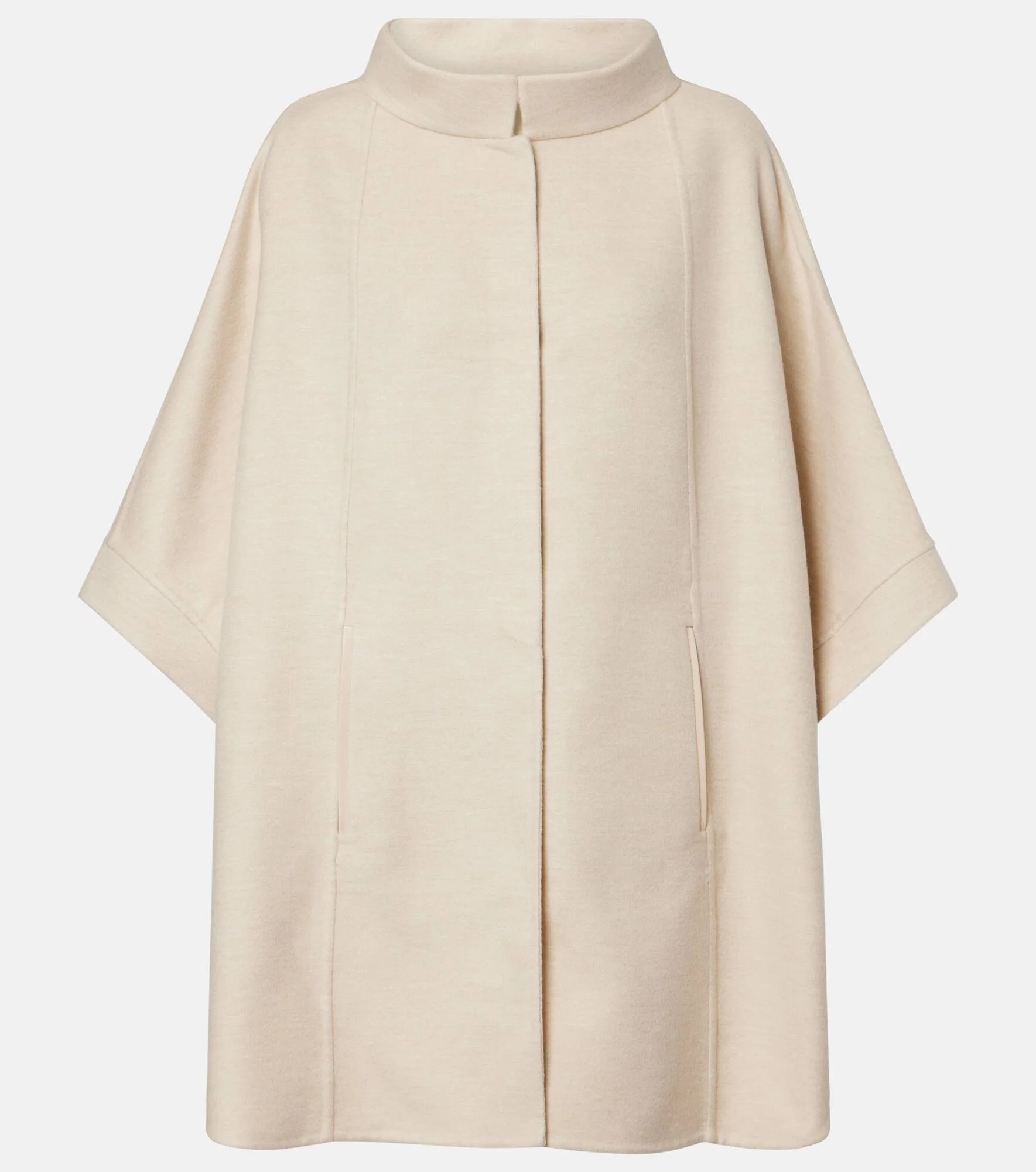 Salzburg leather-trimmed cashmere cape - 1