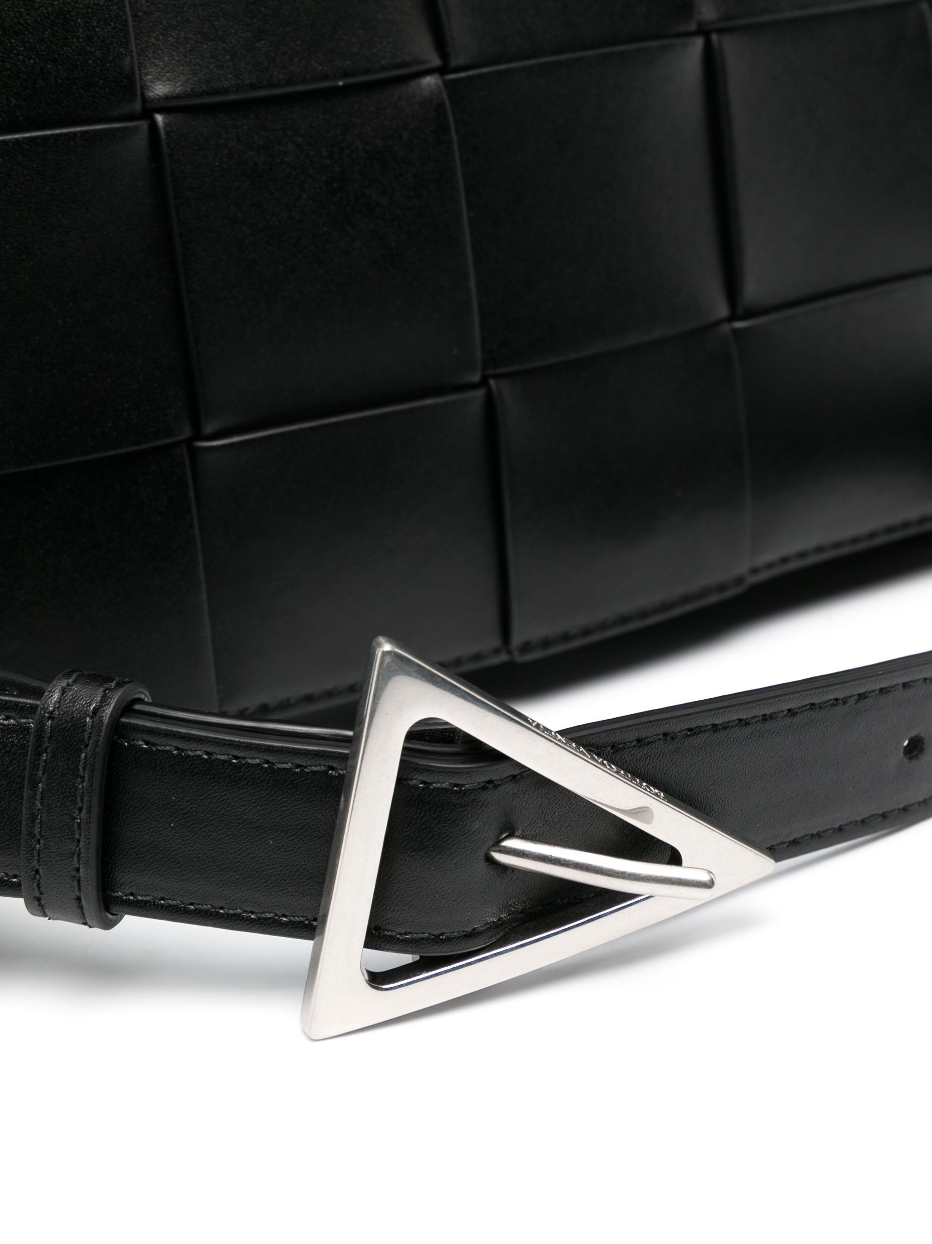 black Cassette Intrecciato-leather shoulder bag - 4