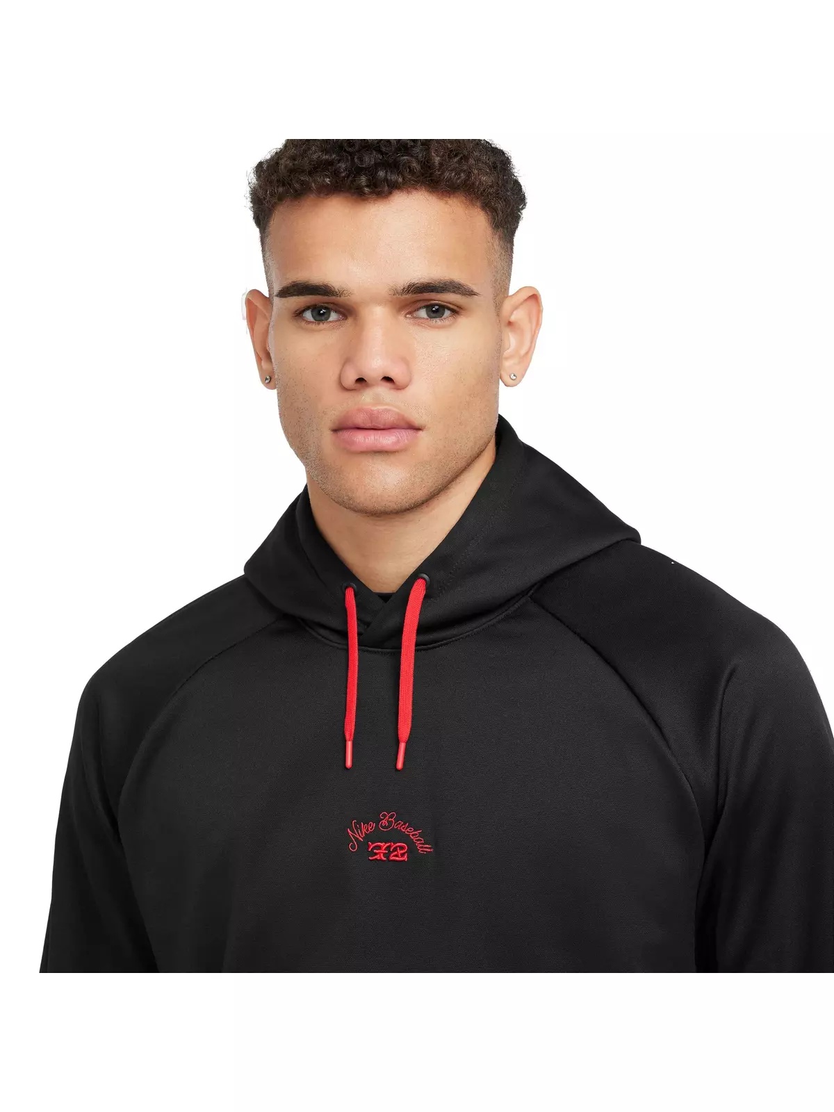Men's Therma-FIT HD Pullover FH24 Baseball Hoodie -Black/Red - 3