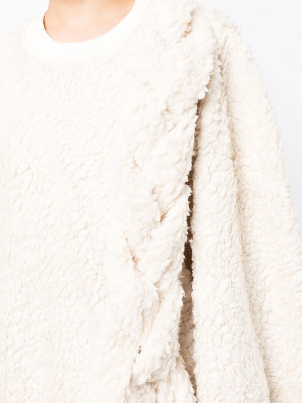 braid-detail fleece sweatshirt - 5