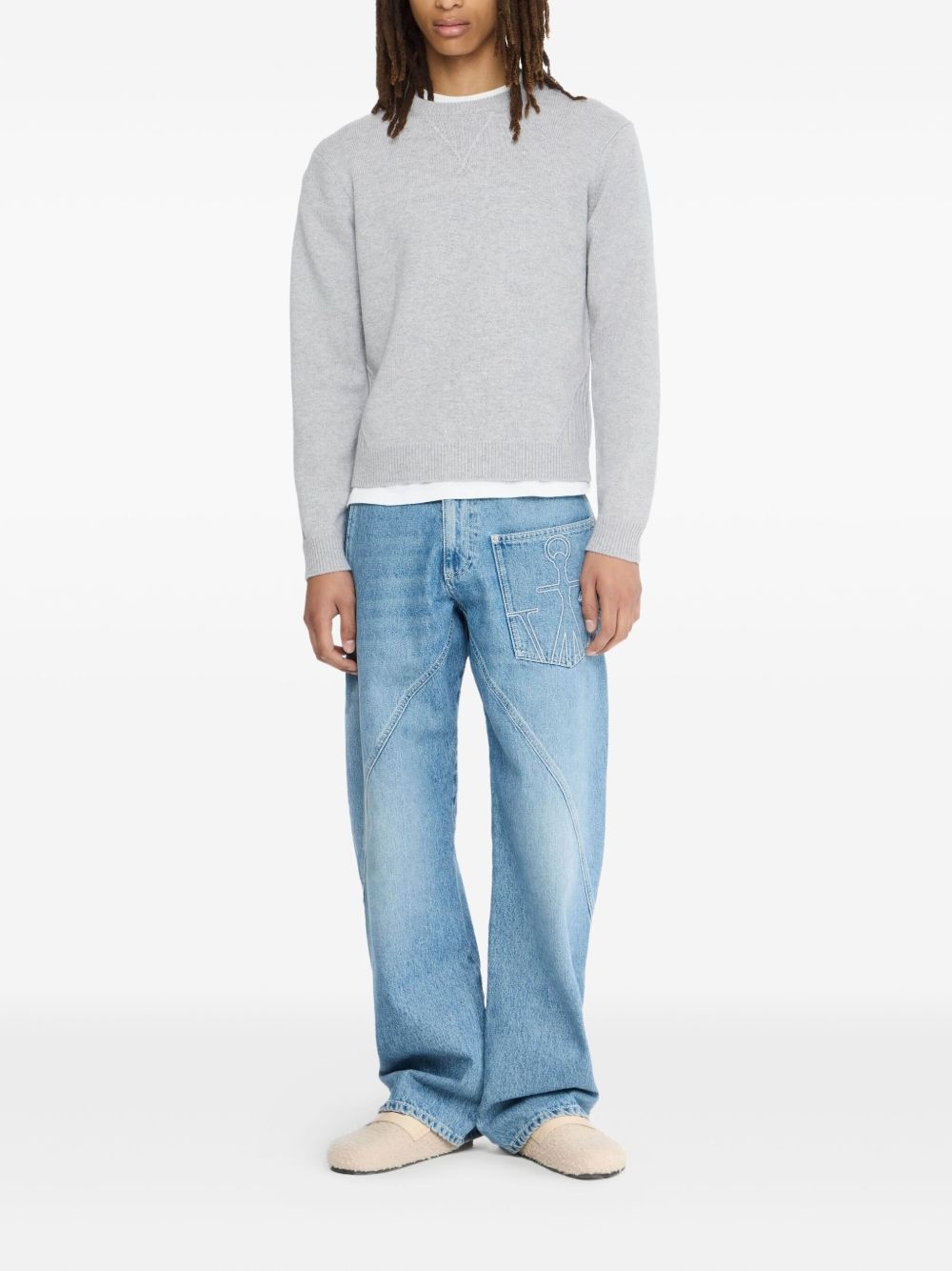 ribbed-trim crew-neck sweater - 2